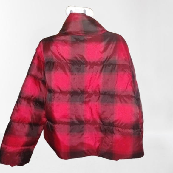 XL Red Plaid Puffer Jacket | Warm Quilted Winter Coat - Picture 2 of 3